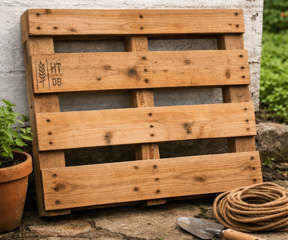 How do I build a pallet garden using a heat-treated pallet