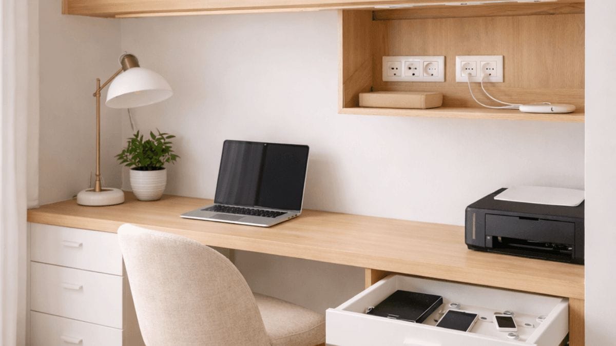 Study nook with concealed power points