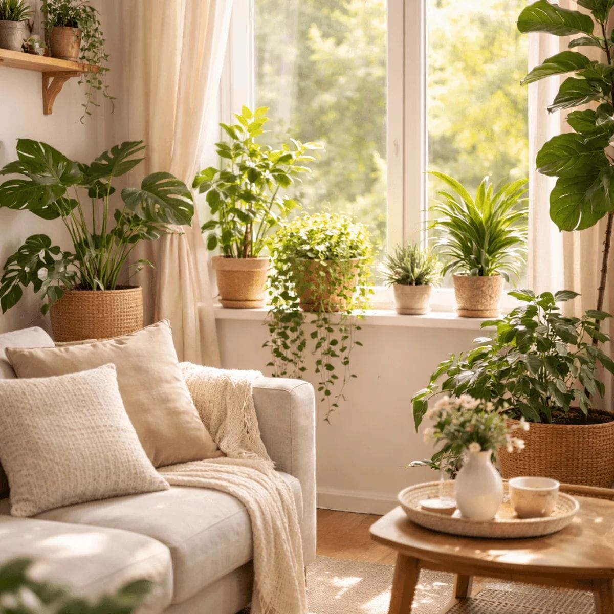 simple sustainable lifestyle changes at home with indoor plants