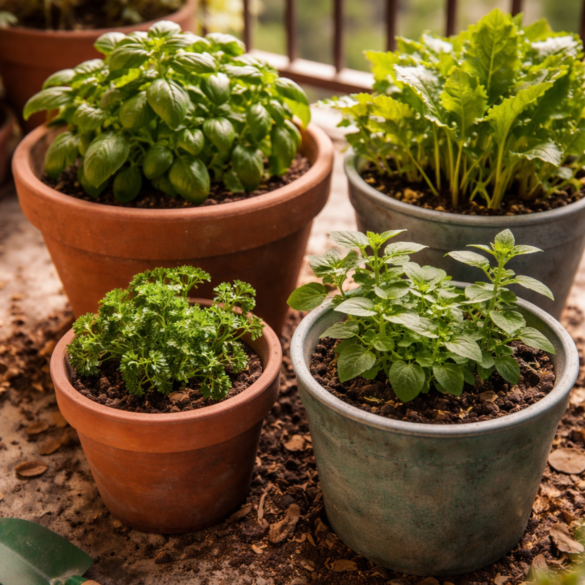 beginner friendly plants growing in containers