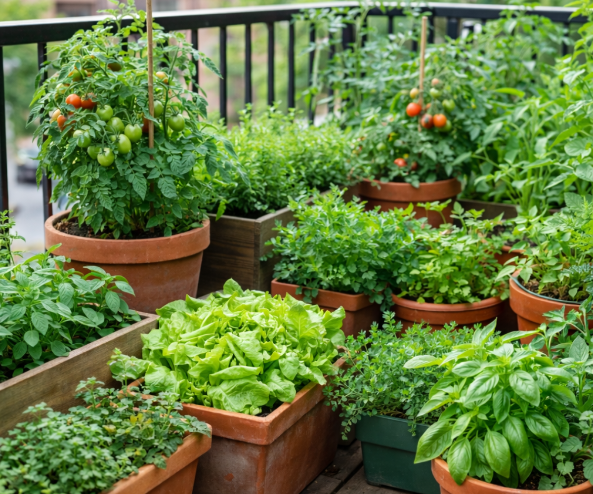 balcony plants growing healthy using kitchen scrap fertilizer