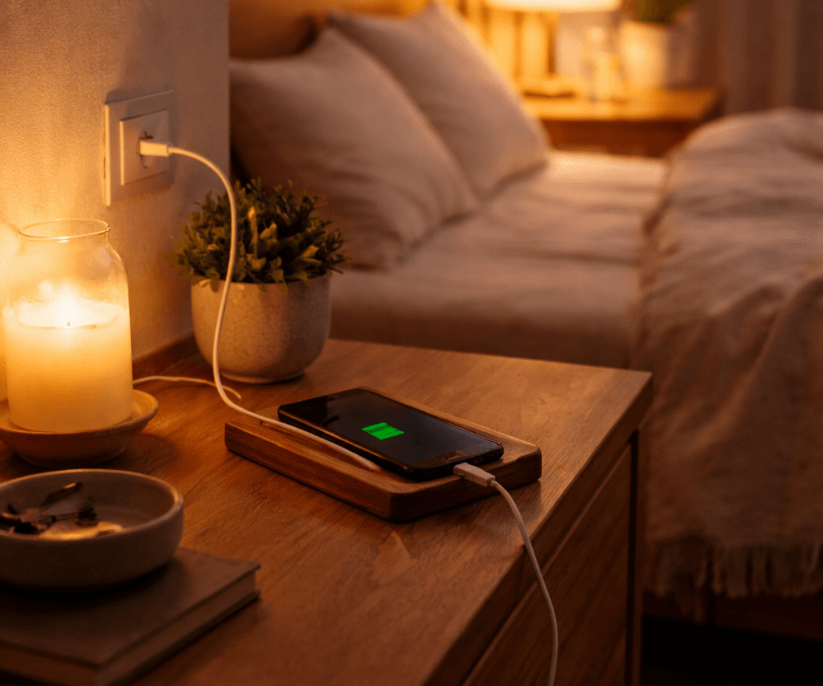 Keeping phone away from bed improves sleep