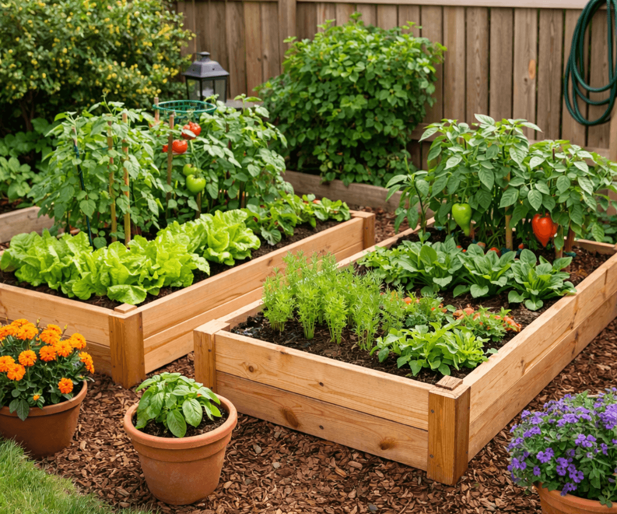 Beginner raised bed vegetable garden setup