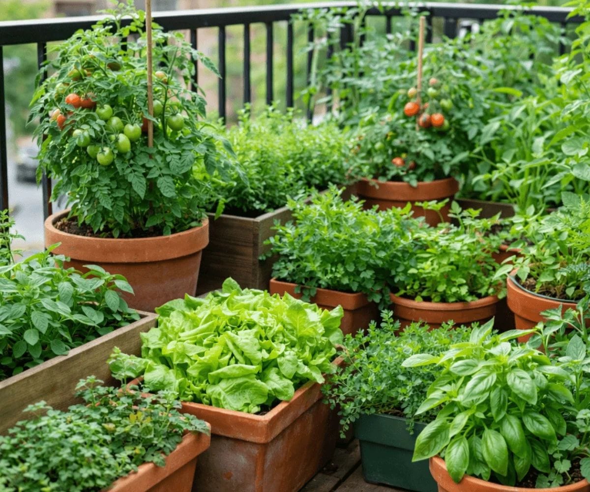 balcony plants growing healthy using kitchen scrap fertilizer