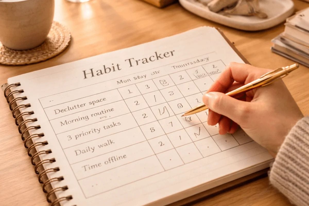 30 day habit tracker checklist for lifestyle reset