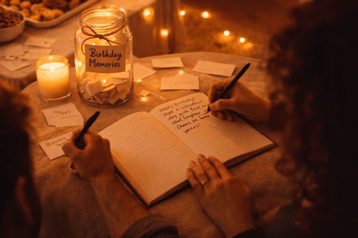 Birthday celebration memory message activity