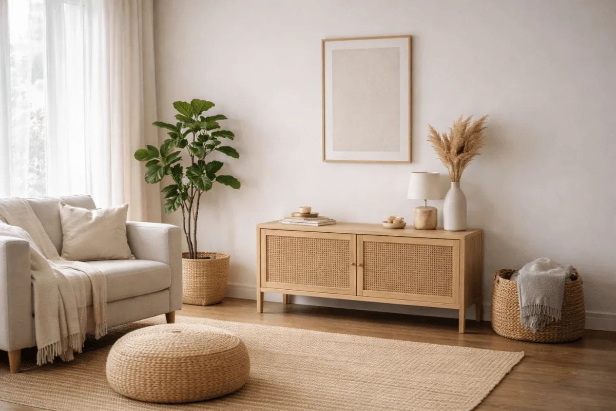 Minimal home corner with empty space creating visual calm