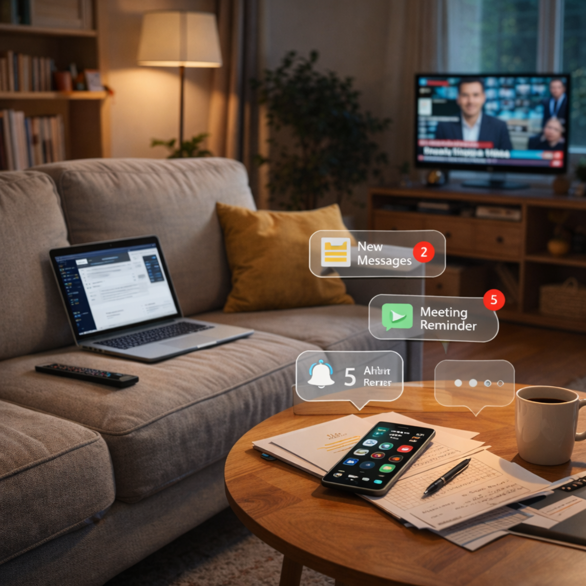 work and personal life blending inside a modern home