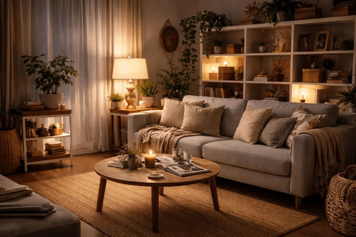 Soft layered lighting creating a calmer home atmosphere