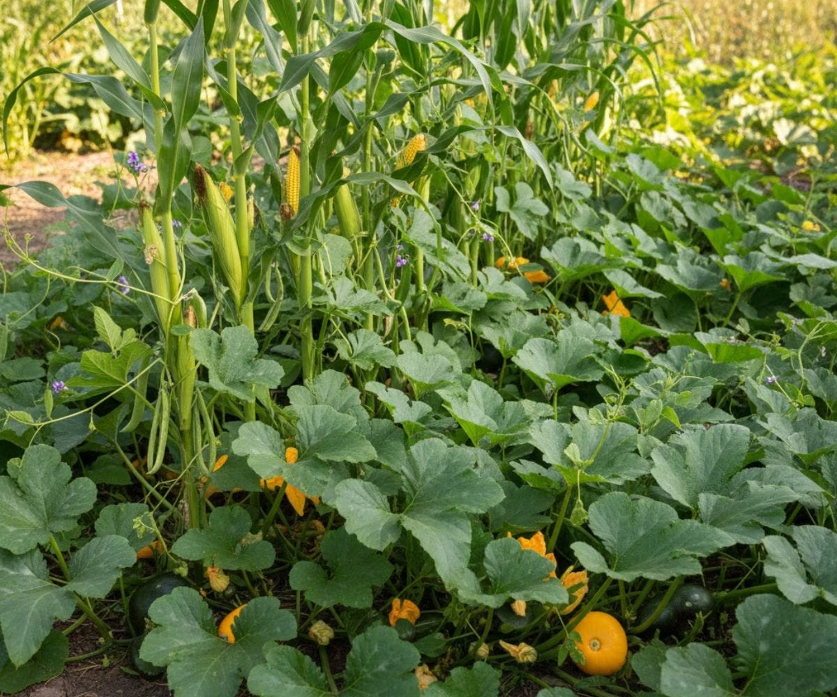 Ancient Three Sisters gardening method for water conservation
