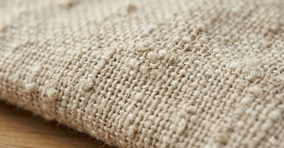 Close-up texture of 100% French Pure Linen sheets for sensory-friendly bedding.