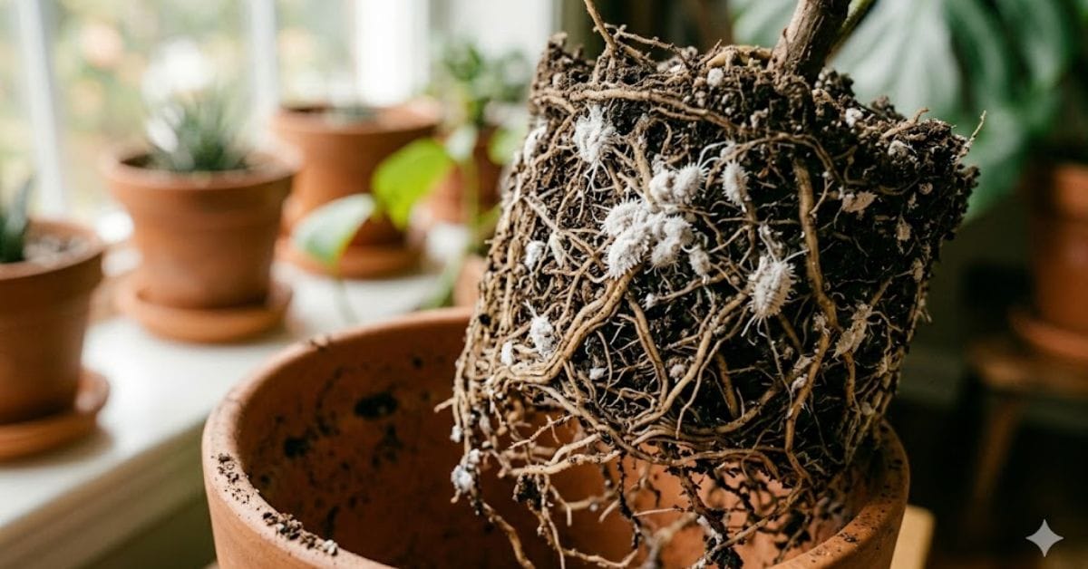 root mealybugs white waxy patches on roots