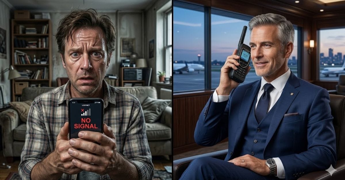 The new digital divide between satellite users and land-based internet users.