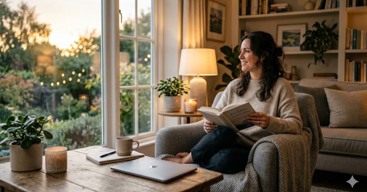 A visual representation of Soft Saving showing a person prioritizing a peaceful moment over the fast-paced corporate hustle.