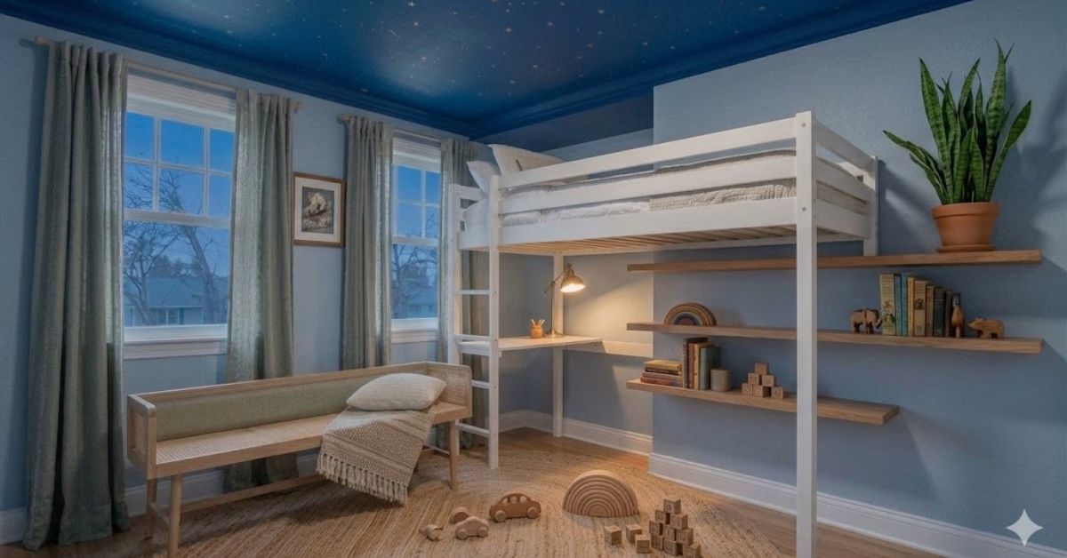 Nature-inspired decor for kids bedrooms.