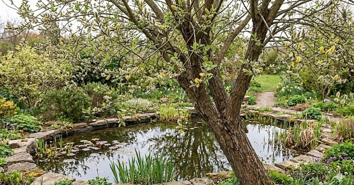 Native willow tree providing early season food and medicinal benefits for insects