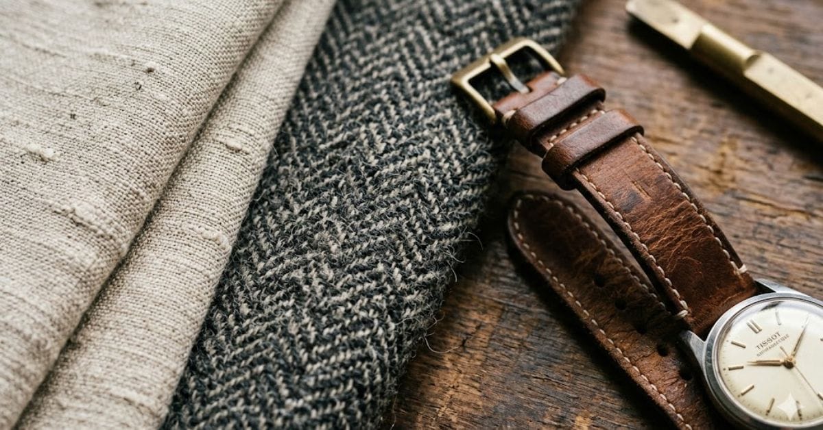Close-up of luxury textures linen and wool for quiet luxury.