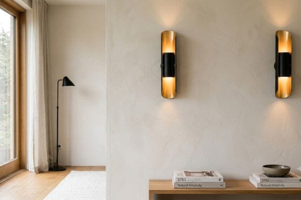 Wireless wall sconce lighting hack using rechargeable remote-controlled LED puck lights.